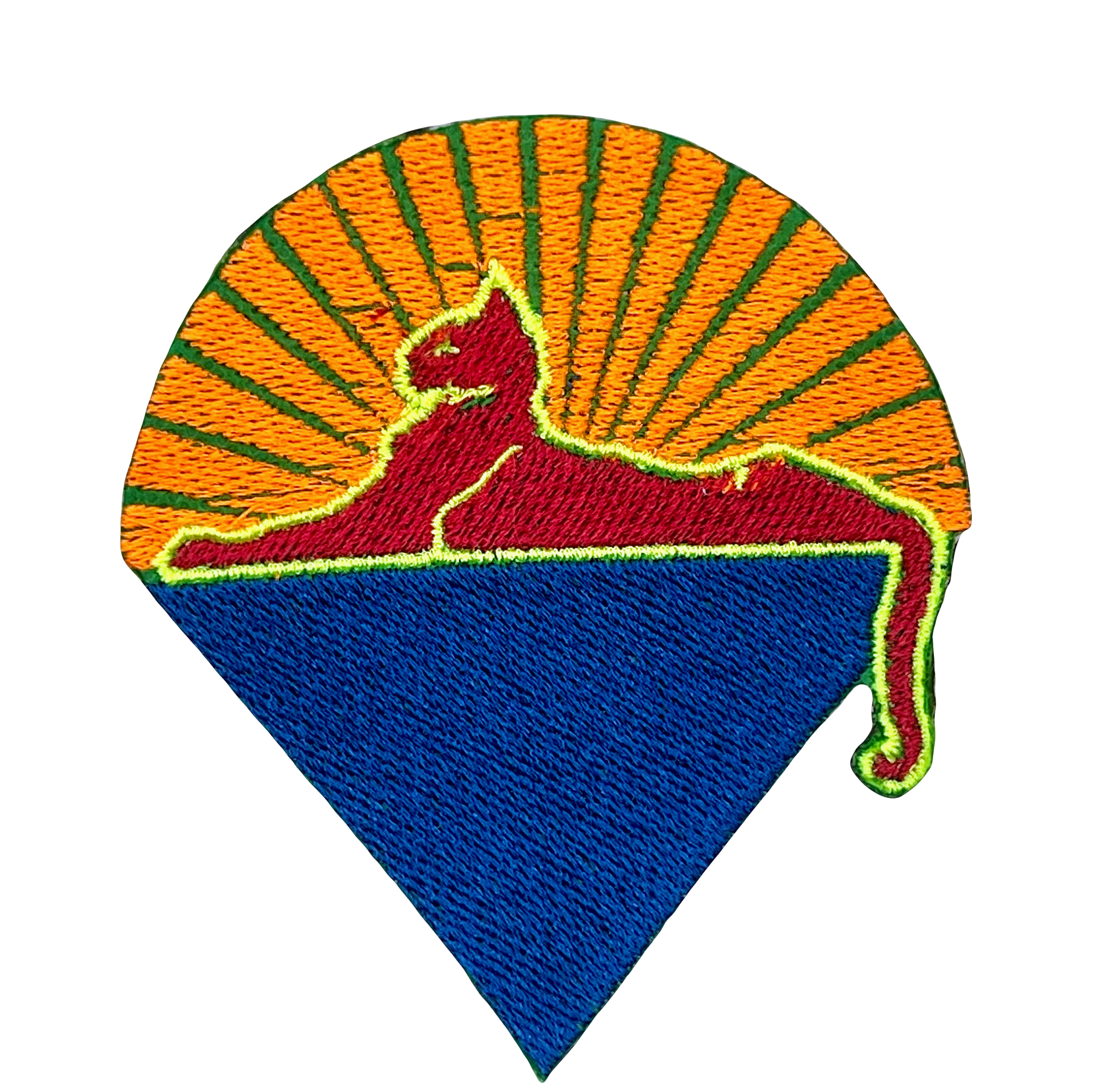 Grateful cat under stars iron-on embroidered patch