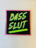 Bass slut iron-on embroidered patch edm festival rave