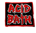 Acid bath iron-on embroidered patch